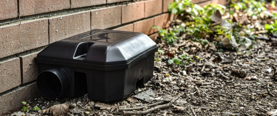 Bait box placed for rodents in Sachse, TX.