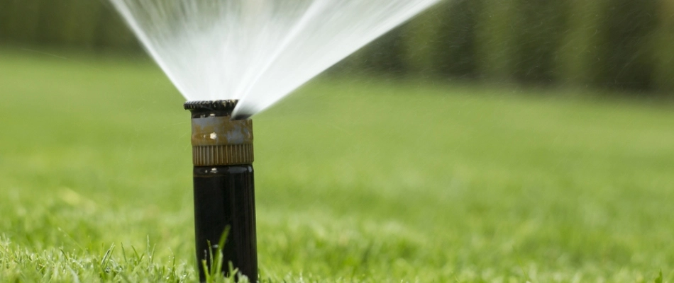 High pressured sprinkler head in Frisco, TX.